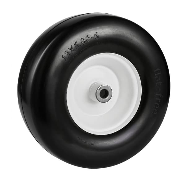 Ruohonleikkurin 13x5-6" renkaat, 2 kpl PU-renkaita, keskitetty napa, sopii traktoreille.
