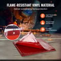 Miniatyrbillede 4 af 9: Svejseskærm 6' x 6', flammehæmmende vinyl, bevægelig med 4 hjul (2 låsbare), ideel til værksteder og industri, rød og professionel.