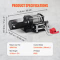 Miniatyrbillede 7 af 9: Elektrisk spil 12V, 3000 lb kapacitet, IP55, 3/16" x 39 fod. ATV UTV med trådløs fjernbetjening & 4-vejs fairlead - perfekt til bugsering!