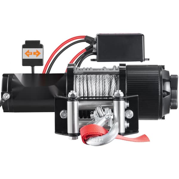 Elektrisk vinsch, 12V, 4500 lb kapacitet, stålrep, IP55, 1/4” x 39ft, ATV UTV med trådlös fjärrkontroll.