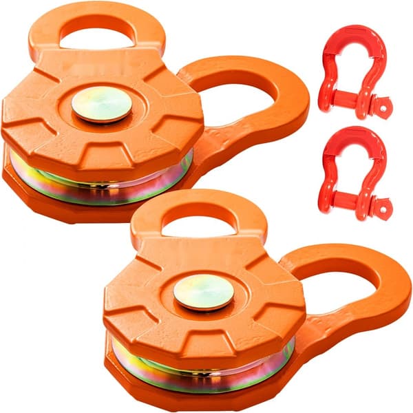 Snatch Block, 11T/25.000 LBS kapacitet, kraftig spilrulle til 0,55"/14 mm reb, perfekt til bjærgning af traktorer, lastbiler,