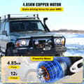 Pikkukuva 3 / 9: 13500 LBS sähköinen kuorma-autovinssi 12V, ATV-synteettinen köysi, kaukosäätimellä - tehokas ja kestävä!