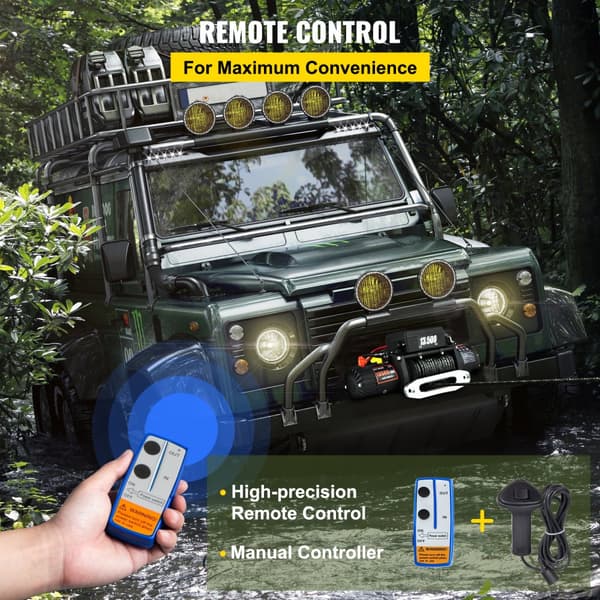 13500 LBS sähköinen kuorma-autovinssi 12V, ATV-synteettinen köysi, kaukosäätimellä - tehokas ja kestävä!