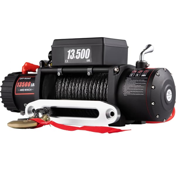 13500 LBS sähköinen kuorma-autovinssi 12V, ATV-synteettinen köysi, kaukosäätimellä - tehokas ja kestävä!