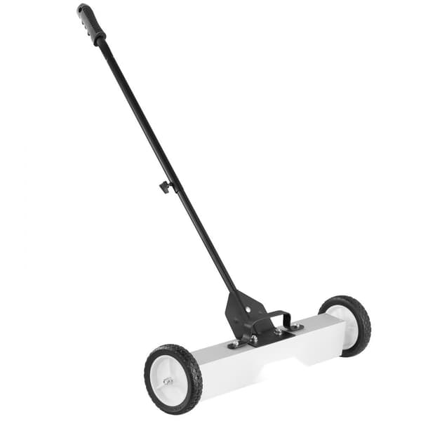 50 lbs:n pyörivä magneettinen lakaisukone, 24 tuumaa, teleskooppikahva, helppo puhdistus autotallissa ja pihalla.