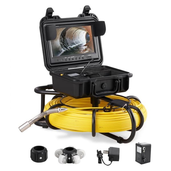 Kloakkamera med 9-tommer 720p skærm, perfekt til rørinspektion op til 393 fod. Ideel til præcis inspektion!