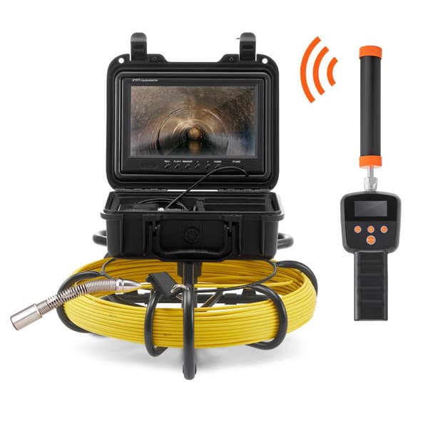 Kloakkamera med 512Hz sonde, 9" 720p skærm og 165 fod rækkevidde til rørinspektion. Effektiv overvågning af kloakker.