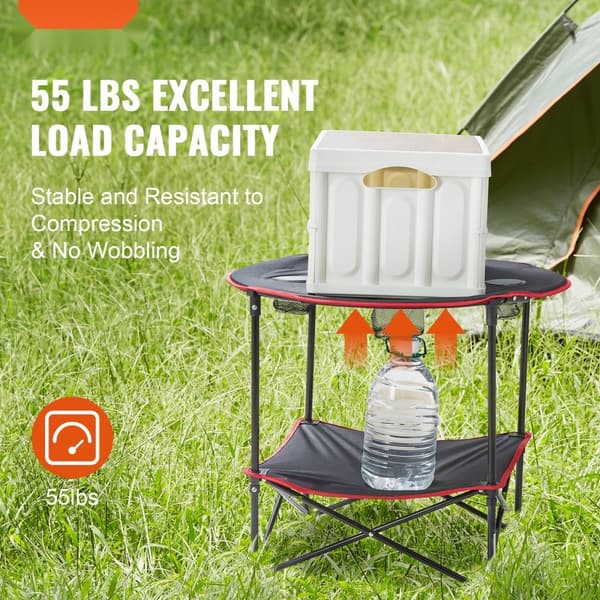 Fleksibelt campingbord i letvægtsdesign, bærbart og kompakt. Ideelt til strandpicnic med stor opbevaringstaske, 28,3"x24".