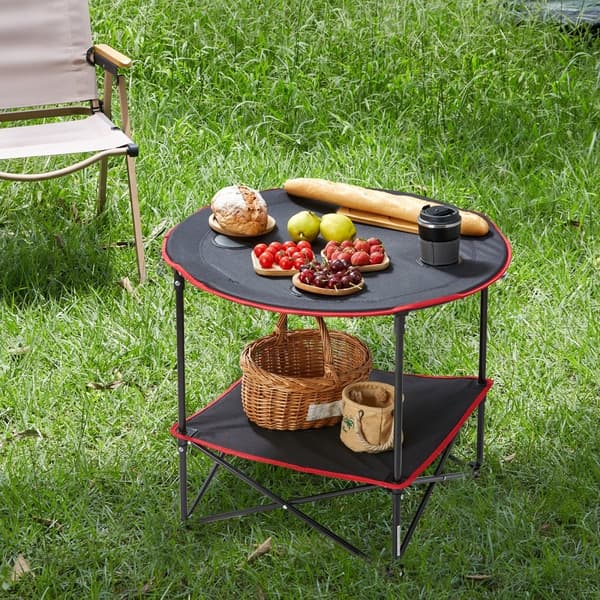 Fleksibelt campingbord i letvægtsdesign, bærbart og kompakt. Ideelt til strandpicnic med stor opbevaringstaske, 28,3"x24".