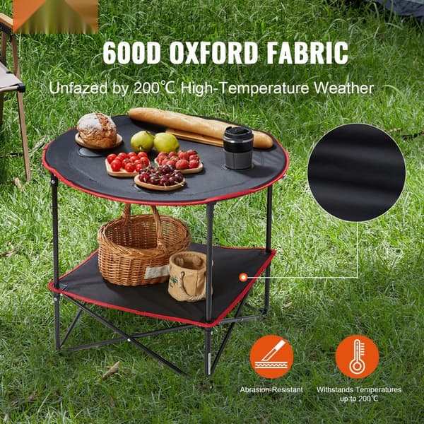 Fleksibelt campingbord i letvægtsdesign, bærbart og kompakt. Ideelt til strandpicnic med stor opbevaringstaske, 28,3"x24".