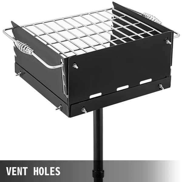 Udendørs 16"x16" Park Style Kulgrill i kulstål med justerbar rustfri ristsystem. Ideel til udendørs BBQ og madlavning.