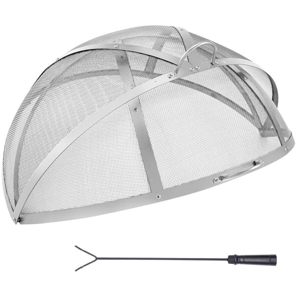 Tulenpitsan suojaverkko, 30" halkaisija, ulkokäyttöön, metallinen suoja, ruostumaton teräs, helppo avata.