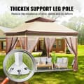 Miniatyrbillede 3 af 9: Patio Gazebo, 11 x 11 FT pop-up pavillon til 8-10 personer, med myggenet, metalramme og PU-belagt Oxford stof, perfekt til udendørs brug.