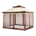Miniatyrbillede 9 af 9: Patio Gazebo, 11 x 11 FT pop-up pavillon til 8-10 personer, med myggenet, metalramme og PU-belagt Oxford stof, perfekt til udendørs brug.