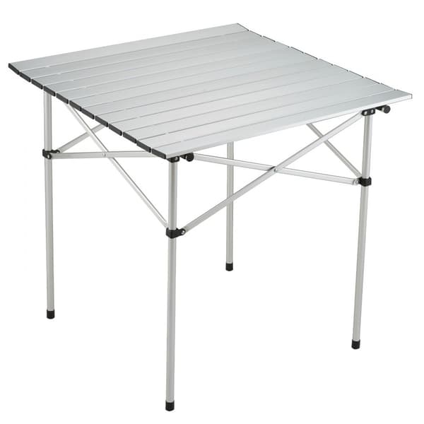 Hopfällbart campingbord, bärbart sidobord, lättvikts aluminium, ultrakompakt, för matlagning, strand, picknick, 24x16 tum.