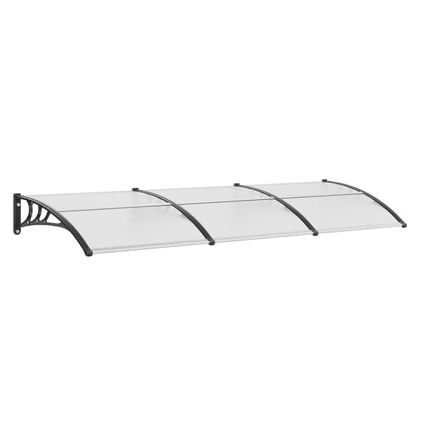 Vinduesdør med markise, 38" x 117", UV50+ PC-solsejl til udendørs terrasse, gennemsigtig, vandtæt, beskyttelse mod UV, regn og sne.