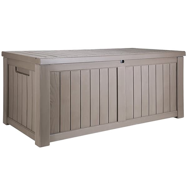 Kansilaatikko, 120 g, 56,3" x 26,6" x 23,8", vedenpitävä PP-alumiinilla, patio- ja puutarhavarusteille, harmaa.