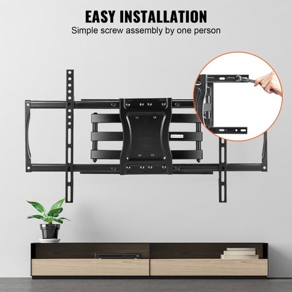 Full Motion tv-beslag til 37-75" tv. Drejelig og tilbar justering, VESA 600x400 mm, max vægt 132 lbs. Ideelt til alle rum.