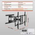 Miniatyrbillede 7 af 9: Full Motion tv-beslag til 37-75" tv. Drejelig og tilbar justering, VESA 600x400 mm, max vægt 132 lbs. Ideelt til alle rum.