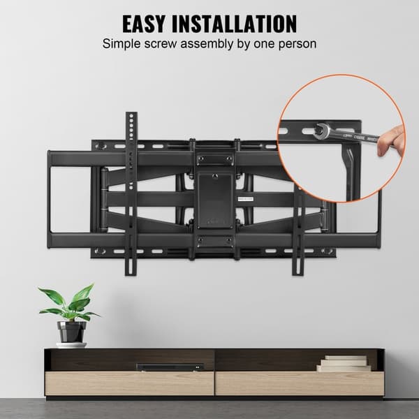 Full Motion TV-fäste för 37-90 tum, vridbart, lutning, horisontell justering, max VESA 600x400 mm, stödjer upp till 165 lbs.