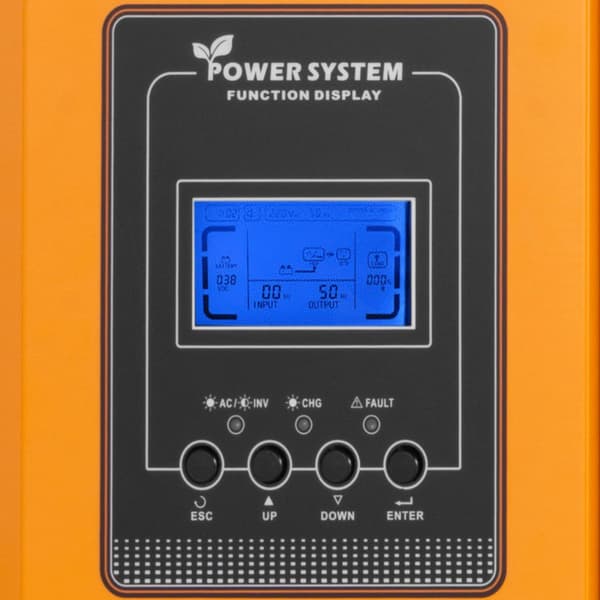 3000W 12V matalataajuinen puhdas sinimuotovirtain 230V, 3kW nimellisteho, 9kW huippu, LCD-näyttö.