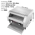 Miniatyrbillede 7 af 9: Kommersiel Transporttoaster 450 skiver/time Ekstra kraftig Toaster til erhvervslivet