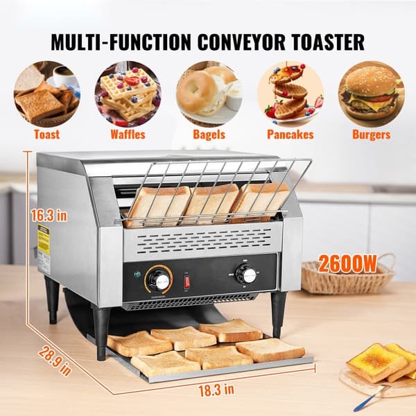Kommersiel Transporttoaster 450 skiver/time Ekstra kraftig Toaster til erhvervslivet