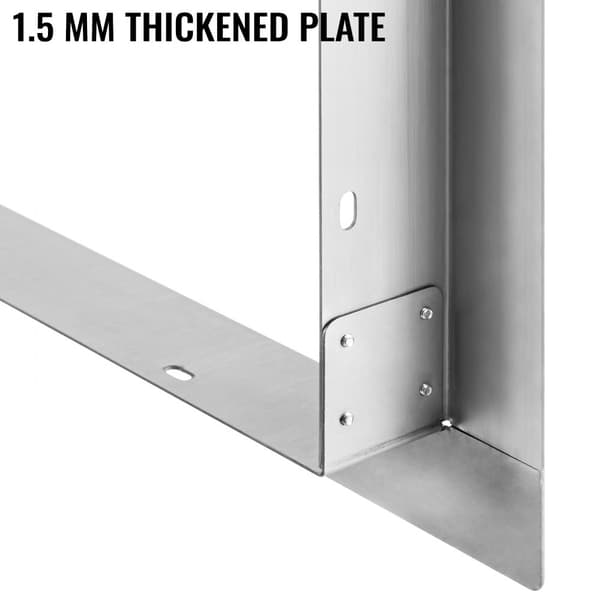 Ulkoilma - viimeistelykehys 12,2 x 18 tuumaa, ruostumattomasta teräksestä, kaksipuoleiselle polttimelle, täydellinen ulkokeittiöön.