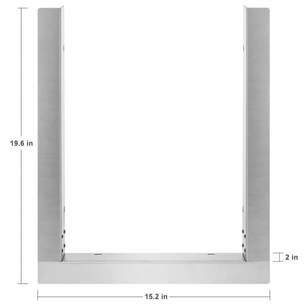 Ulkoilma - viimeistelykehys 12,2 x 18 tuumaa, ruostumattomasta teräksestä, kaksipuoleiselle polttimelle, täydellinen ulkokeittiöön.