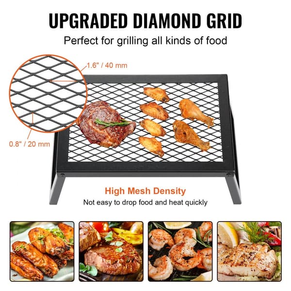 Sammenklappelig bålgrill til camping, bærbar stål BBQ til udendørs picnic og hygge.