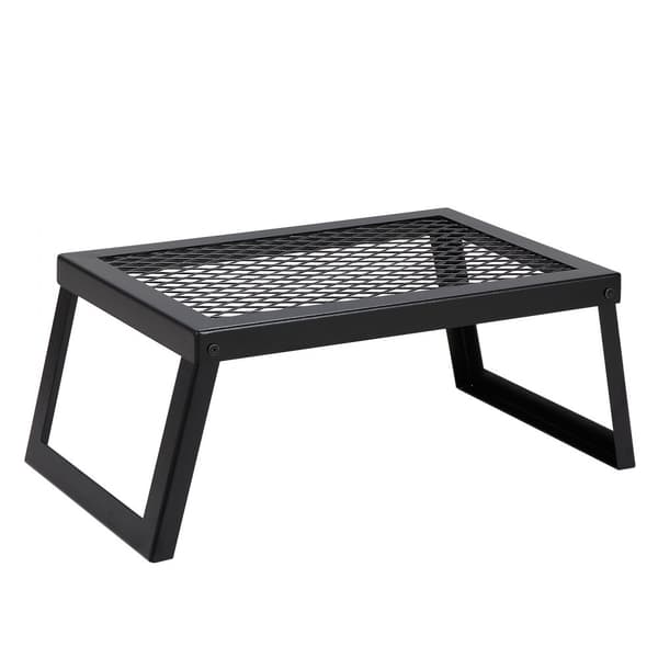 Sammenklappelig bålgrill til camping, bærbar stål BBQ til udendørs picnic og hygge.
