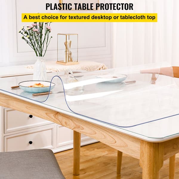 Plastik borddæksel 42 x 78 tommer, 1,5 mm tyk klar beskyttelse til bordet. Rektangulær, vandtæt og nem at rengøre til kontor eller natbord.