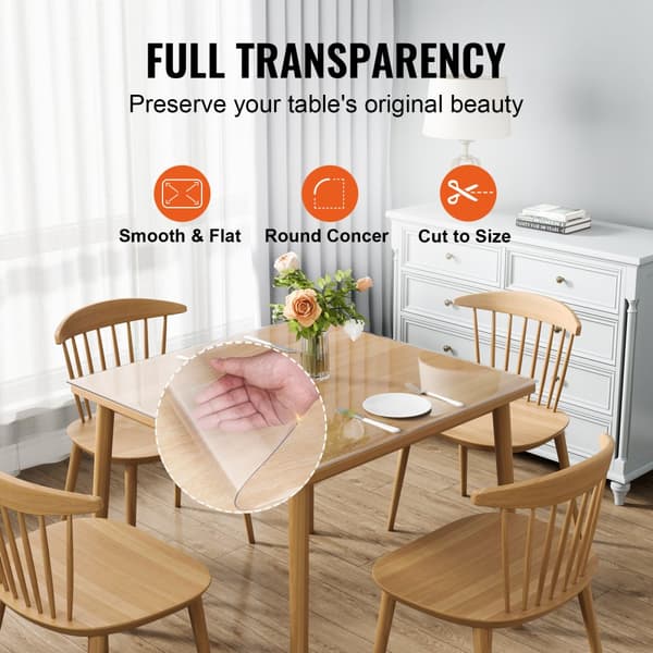 Klar bordsskydd, 12"x12"/305x305 mm, 1,5 mm PVC-plastduk, vattentät skydd för skrivbord, soffbord, matsalsbord.