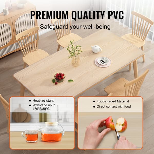 Kirkas 18"x36" PVC-pöytäsuoja, 1,5 mm paksu, vedenpitävä työpöydälle ja ruokapöydälle.
