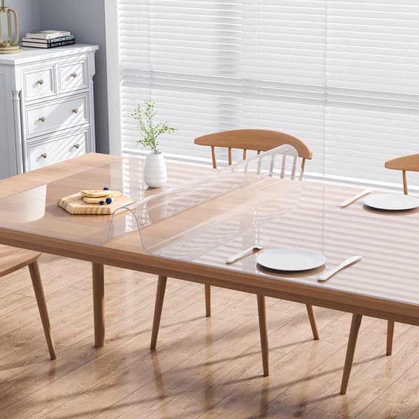 Kirkas 18"x36" PVC-pöytäsuoja, 1,5 mm paksu, vedenpitävä työpöydälle ja ruokapöydälle.