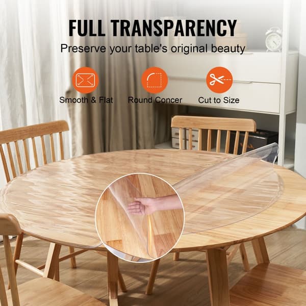 Klar bordsskydd, 48 tum/1230 mm, 1,5 mm PVC-plastduk, vattentätt skydd för skrivbord, soffbord och matsalsbord.