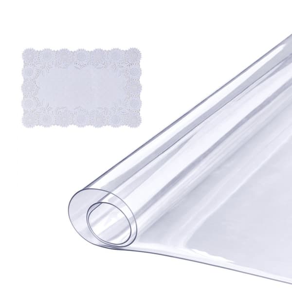 Kirkas PVC-pöytäliina 36"x72", 1,5 mm paksu, vedenpitävä suoja työpöydälle, sohvapöydälle ja ruokapöydälle.