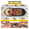Pikkukuva 6 / 9: 2-in-1 BBQ Pannu Grill ja Hot Pot, Monitoiminen Teppanyaki, Sähköliesi, 5 nopeutta Korealaiseen grillaukseen.