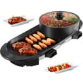 Pikkukuva 1 / 9: 2-in-1 BBQ Pannu Grill ja Hot Pot, Monitoiminen Teppanyaki, Sähköliesi, 5 nopeutta Korealaiseen grillaukseen.