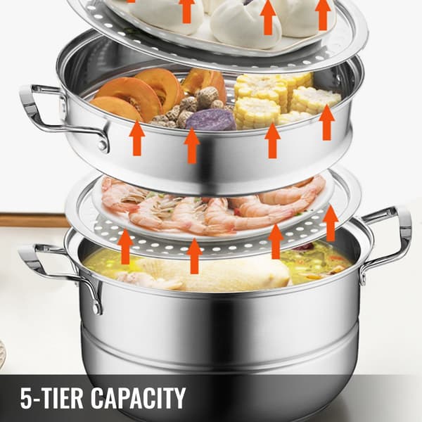 Dumplingsångare i rostfritt stål 30 cm, passande för gas- och elektrisk spis. Perfekt för matlagning!
