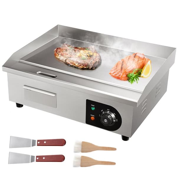 3000W 21" kommerciel elektrisk grillplade med flad top for optimal varmefordeling. Perfekt til madlavning!
