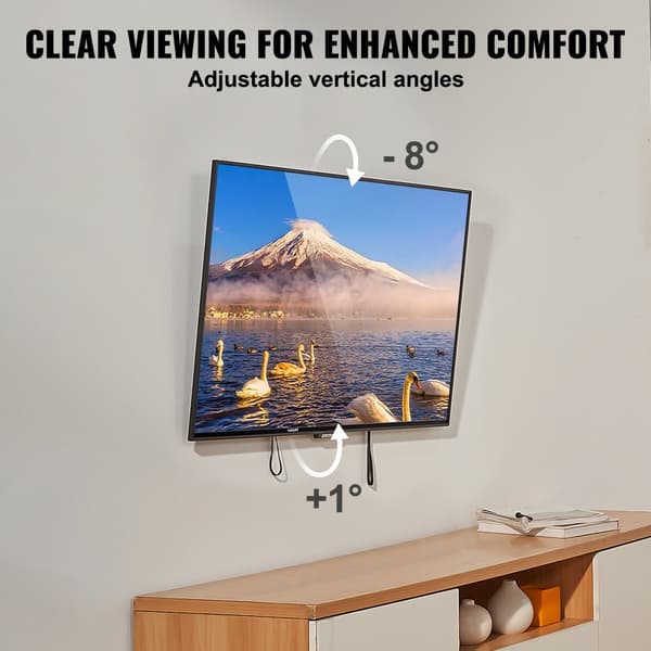 Universal tv-vægbeslag, lavprofil, passer til 37-70" tv. Tilgængeligt med tilt-funktion, Max VESA 600x400 mm, cap. 132 lbs.