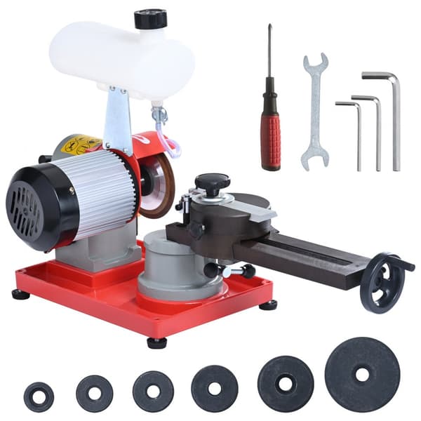 Rundsavbladssliber 370W, 3600RPM med vandtank og 5" hjul - perfekt til effektiv slibning!