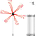 Miniatyrbillede 1 af 9: Fleksible skorstensrensningsstænger 26FT, nylon skorstensfejerkit med børstehoved og 8 hvide stænger til nem rengøring.