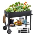 Miniatyrbillede 1 af 9: Hævet haveseng, 42,5 x 19,5 x 31,5 tommer galvaniseret plantekasse til blomster, grøntsager og urter - perfekt til have og altan!