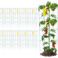 Miniatyrbillede 1 af 9: Tomatbure i sæt af 10, mål: 30 x 30 x 117 cm. Grønne PVC-belagte støttestrukturer til klatrende grøntsager og blomster.