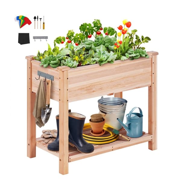 Træhavedesign: Haveseng og plantekasse 86x46x76 cm til blomster og grøntsager. Perfekt til at dyrke urter i haven!