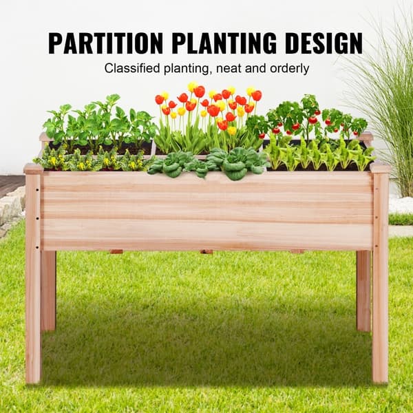 Korotettu puinen puutarhasänky 47,2x22,8x30" - istutuslaatikko kukille, vihanneksille ja yrteille.