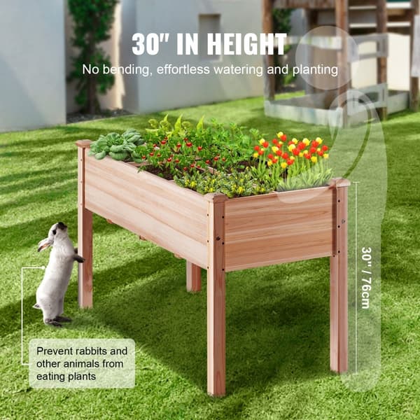 Korotettu puinen puutarhasänky 47,2x22,8x30" - istutuslaatikko kukille, vihanneksille ja yrteille.