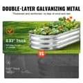 Miniatyrbillede 4 af 9: Hævet haveseng i galvaniseret metal, 48,2 x 24,6 x 11 tommer. Perfekt til blomster, grøntsager og urter i haven eller altanen. Sølvfarvet.
